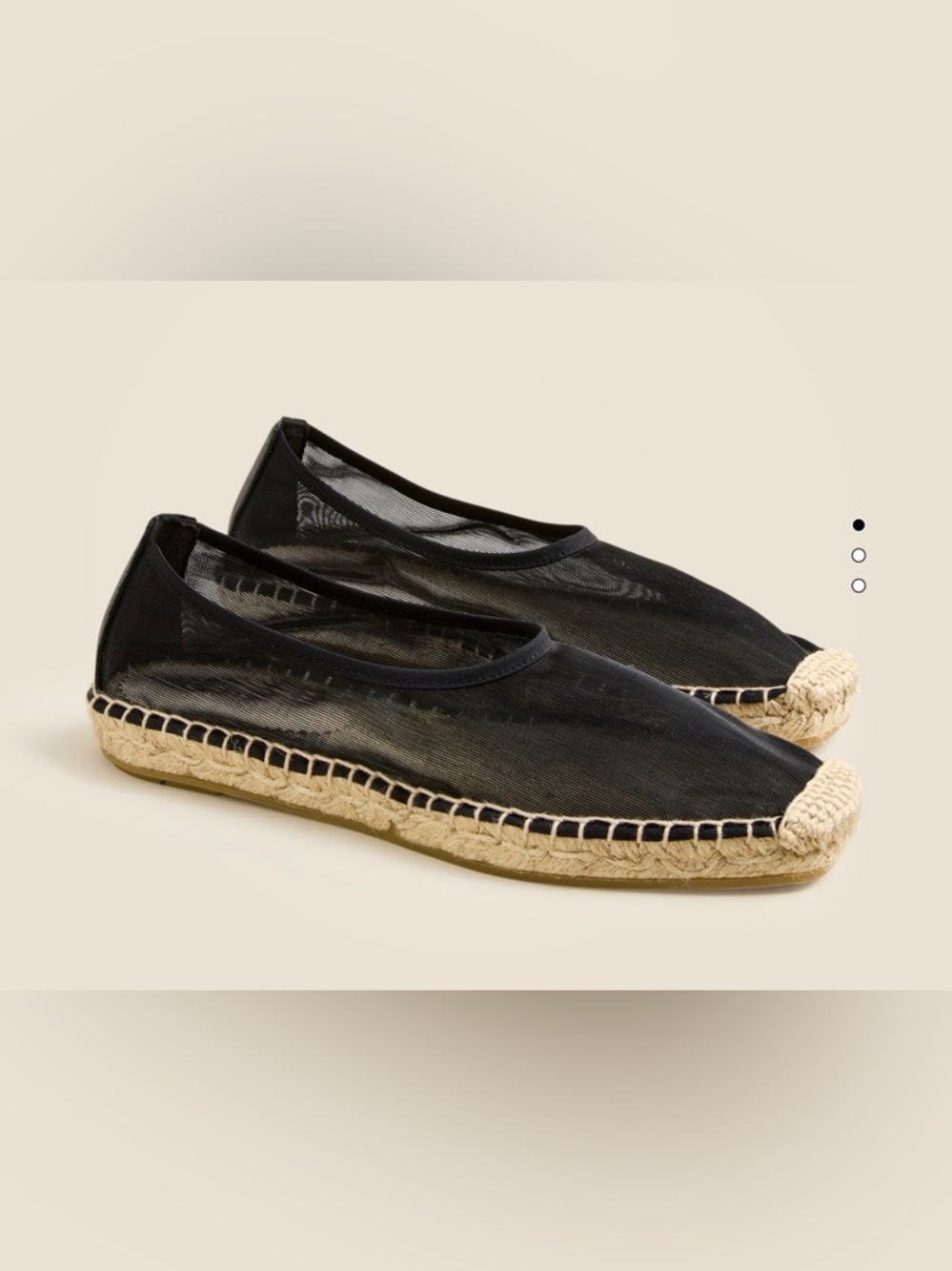 J. Crew made in Spain espidrille flats in black & natural mesh